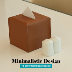 Brown Tissue Box Cover on Dining Table